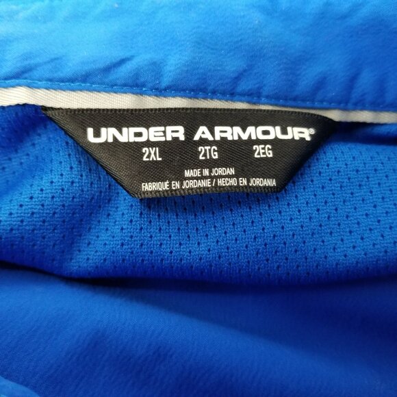 Under Armour Fish Hunter Button Up Shirt Mens 2XL Blue Vented Heatgear Fishing - Picture 8 of 9